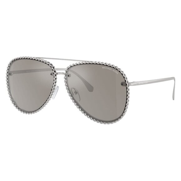 A0870Z New MICHAEL KORS Portofino Silver Aviator MK1147 1893/6G Sunglasses Women - Picture 1 of 6